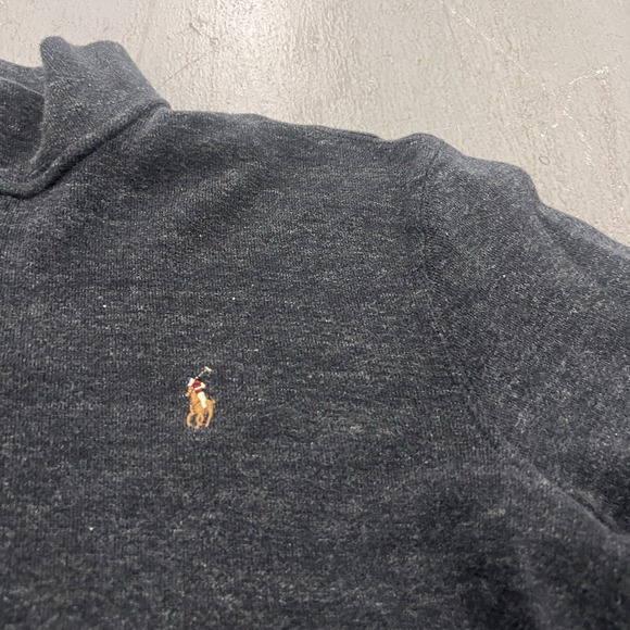 Polo Ralph Lauren Mens L Gray Estate Rib Quarter Zip Pullover Sweater‎ Cotton - Picture 2 of 6